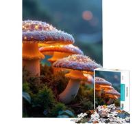 Puzzle Adulte 1000 pièces Champignons Lumineux dans Une forêt enchantée Jeu éducatif et addictif pour cultiver la Patience Cadeau pour Femmes et Hommes Décoration Murale (Dimensions 50x75cm)