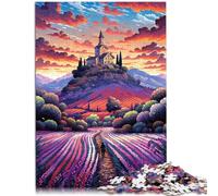Puzzle Adulte 1000 pièces Champs de Lavande Provence France Puzzle Familial Amusant 26x38cm à Offrir en Cadeau à Toute la Famille