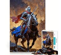 Puzzle Adulte 1000 pièces Charge du Chevalier Royal Découpe serrée Jeu de résolution de problèmes Amusant et divertissant Décoration d'anniversaire Cadeau (50x75cm)