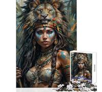 Puzzle Adulte 1000 pièces Chasseresse de la Jungle Jeu éducatif pour se détendre et s'amuser Comprend Une Affiche et Une fiche de Questions-réponses Assorties Dimensions 38x26cm