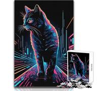 Puzzle Adulte 1000 pièces Chat à Travers Le système Idéal pour des Moments de détente et de Calme Pièce de Haute qualité aux découpes précises Dimensions:38x52cm