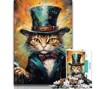 Puzzle Adulte 1000 pièces Chat Animal Magique, Jouet éducatif et décompressant, idéal comme Cadeau pour Toute la Famille (75x50cm)