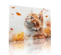 Puzzle Adulte 1000 pièces Chat Animal Puzzles Classiques pour Adultes et Enfants à Partir de 6 Ans éducatif Jouets, Qualité Supérieure Mystery Jeu Éducatif Challenge Toy, pour Cadeaux 50x75cm t-660