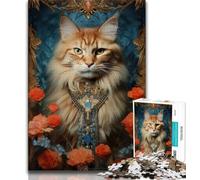 Puzzle Adulte 1000 pièces Chat Maine Coon Puzzles Adultes, Jeux Amusants en Famille, idéal comme Cadeau pour Toute la Famille (Taille 75x50cm)