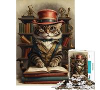 Puzzle Adulte 1000 pièces Chat Steampunk Jeu de réflexion Stimulant Défi intellectuel Jouet addictif Une œuvre d'art (Dimensions 38x52cm)