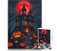 Puzzle Adulte 1000 pièces Château hanté Halloween Idéal pour des Moments de détente et de Calme Pièce de Haute qualité aux découpes précises Dimensions:50x75cm