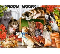 Puzzle Adulte 1000 Pièces Chats dans Le Jardin 70x50cm Puzzles pour Adultes Jeu éducatif Défi Jouets 1000 Pièces Puzzles pour Adultes Enfants
