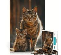 Puzzle Adulte 1000 pièces Chats et Animaux Famille Jeu de précision Jouet cérébral Intelligent pour Passer Le Temps Libre Cadeau d'anniversaire pour stimuler l'esprit (38x52cm)