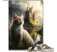 Puzzle Adulte 1000 pièces Chats sur Une planète Extraterrestre en Bois, idée Cadeau de Noël, Illustration Humoristique et détaillée 50x75cm, pour Anniversaire, Vacances, Noël, Halloween