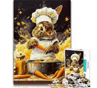 Puzzle Adulte 1000 pièces Chef Lapin Adolescent Puzzle Anti-Stress Staycation Tuer Le Temps Décoration Maison Jouets 75x50cm