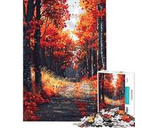Puzzle Adulte 1000 pièces Chemin d'automne Pixel Art Jeu Relaxant Jeu Stimulant Cadeau pour Anniversaires Défi Difficile (Taille 38x26cm)