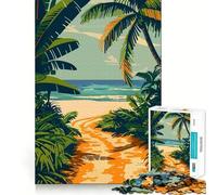 Puzzle Adulte 1000 pièces Chemin de Plage Tropical Jeu de précision Jouet cérébral Intelligent pour Passer Le Temps Libre Cadeau d'anniversaire pour l'esprit (38x52cm)