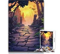 Puzzle Adulte 1000 pièces - Chemin de ruines dans la Jungle - Idéal pour des Moments de détente - Découpe précise de Haute qualité - Dimensions:38x26cm