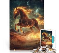 Puzzle Adulte 1000 pièces Cheval dans Une tempête du désert Fait de Papier,pour Les 14 Ans et Plus Améliorer la mémoire Offert en Cadeau à Toute la Famille。Taille:26x38cm/10.24x14.96pouce