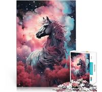 Puzzle Adulte 1000 pièces Cheval Galaxy Rétro Fait de Bois pour Les 14 Ans et Plus Jeu de Quiz Activités Amusantes à la Maison, Cadeaux d'anniversaire, Cadeaux de Voyage。Taille:50x75cm