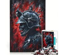 Puzzle Adulte 1000 pièces Chevalier crâne avec Casque à Pointes décoration Murale pour s'amuser en Famille idéal comme Cadeau pour Toute la Famille 38x26cm