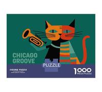 Puzzle Adulte 1000 Pièces Chicago Groove Jazz Festival 1988 Puzzle pour Adolescents Course De Vitesse Manuelle Liste De Souhaits avec Le Père Noël Jeu Stimulant Jouets 52x38cm/1000pcs