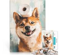 Puzzle Adulte 1000 pièces Chien avec du Papier Toilette Défi Difficile pour soulager Le Stress Cadeau Amusant 75x50cm