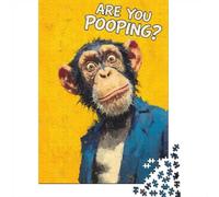 Puzzle Adulte 1000 Pièces, Chimpanzee in A Suit Asking A Question, 70x50cm/1000pcs, Défi À Relever Seul Ou À Plusieurs; Pièces en Carton Blanc pour La Table