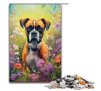 Puzzle Adulte 1000 pièces Chiot Boxer Mignon décoration d'intérieur Jouets à Offrir en Cadeau pour Toute la Famille 75 x 50 cm