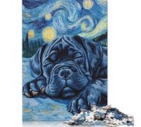 Puzzle Adulte 1000 pièces Chiot Cane Corso endormi Interagissant avec Les Membres de la Famille (75 x 50 cm)