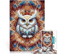 Puzzle Adulte 1000 pièces Chouette énigmatique éthérée pour Le Jeu éducatif Challenge Toy Cadeau pour Les Anniversaires 52x38cm