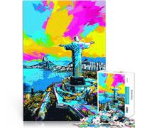 Puzzle Adulte 1000 pièces Christ Rédempteur Puzzle découpé avec précision 26x38cm Soulagement du Stress Staycation Tuez Le Temps pour Les 14 Ans et Plus