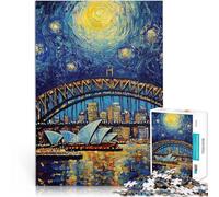 Puzzle Adulte 1000 pièces Ciel Nocturne de l'Opéra de Sydney Défi Difficile pour soulager Le Stress Œuvre d'art 38x26cm