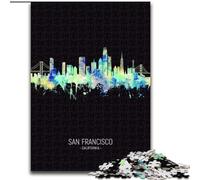 Puzzle Adulte 1000 pièces Ciel Nocturne de San Francisco, Anti-Stress avec pièces entièrement emboîtables de Formes aléatoires pour Les Enfants de 14 Ans et Plus 50x75cm