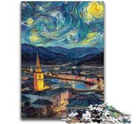 Puzzle Adulte 1000 pièces, Ciel Nocturne, Paysage Urbain Un défi à compléter, mais Amusant et Humoristique Cadeau d'anniversaire, Cadeaux, décoration Murale 26x38cm