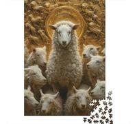 Puzzle adulte 1000 pièces classique animal chèvre puzzle en bois puzzle relaxant jeu casse-tête 1000 pièces (75x50 cm)