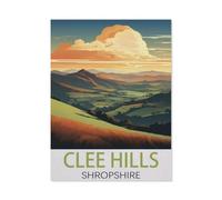 Puzzle Adulte 1000 Pièces，Clee Hills Shropshire，Artisanat Cadeau Famille Puzzle Classique 3D Puzzle Jouet en Bois Cadeau Unique Décoration Intérieure（75x50cm）-HD7