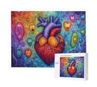 Puzzle Adulte 1000 Pièces Coeur coloré 75 x 50cm Puzzles pour Adultes Jeu éducatif Défi Jouets 1000 Pièces Puzzles pour Adultes Enfants, Puzzle de Bricolage Coloré pour la Décoration de la Maison m-77