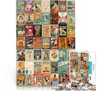 Puzzle Adulte 1000 pièces Collage d'affiches rétro Jouets de Divertissement Familial est idéal comme Cadeau pour Toute la Famille 52x38cm