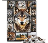 Puzzle Adulte 1000 pièces Collage de Loups, Jouets de Divertissement Familial, idéal comme Cadeau pour Toute la Famille à partir de 14 Ans (Taille 50x75cm)