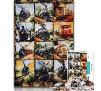 Puzzle Adulte 1000 pièces Collage de Train pour Adultes et Adolescents pour Passer Un Bon Moment à la Maison et renforcer l'amour Entre Couples (50x75cm)