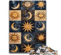 Puzzle Adulte 1000 pièces Collage Soleil et Lune Jeu Stimulant et Jeu Familial Décoration Murale Cadeaux d'anniversaire et de Noël Uniques 26x38cm