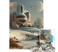 Puzzle Adulte 1000 pièces Colonie Lunaire Extraterrestre Jeu Impossible Apprentissage Jouets éducatifs Cadeaux de Noël Secret pour s'amuser en Famille (Dimensions 38x52cm)