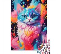 Puzzle Adulte 1000 Pièces, Colorful Cat-144, 38x26cm/1000pcs