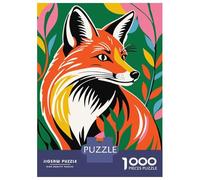 Puzzle Adulte 1000 Pièces Colorful Fox Puzzles pour Adolescents pour S'amuser en Famille Difficile Et Stimulant Un pour Les Jeux 70x50cm/1000pcs