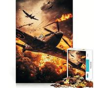 Puzzle Adulte 1000 pièces Combat aérien de la Seconde Guerre Mondiale Jeu de mémoire et de compétences Amusant Assemblage Stable,pièces Qui ne bougent Pas Format Compact pour des Moments de Jeu