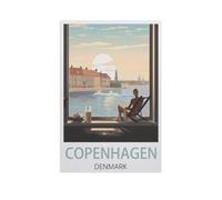 Puzzle Adulte 1000 Pièces，Copenhague, Danemark，Bricolage sur Dessin Cadeau Unique sur Le Mur（38x26cm）-K27