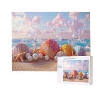 Puzzle Adulte 1000 Pièces Coquillages de Plage 75 x 50cm Puzzles pour Adultes Jeu éducatif Défi Jouets 1000 Pièces Puzzles pour Enfants, Puzzle de Bricolage Coloré pour la Décor de la Maison m-739