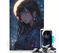 Puzzle Adulte 1000 pièces Corbeau au Clair de Lune ︰ Mystère Oriental Jouet Anti-Stress Assemblage de Motifs Cadeau Unique d'anniversaire et de Noël 38x26cm