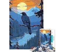 Puzzle Adulte 1000 pièces Corbeau Sauvage Puzzle Vintage Jeu Manuel Défi Difficile Offre spéciale comme Cadeau pour Toute la Famille (Taille 50x75cm)