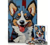 Puzzle Adulte 1000 pièces Corgi Souriant Améliore la mémoire Calme et sérénité Bords Nets Objet de Collection 38x52cm