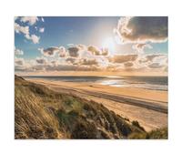 Puzzle Adulte 1000 Pièces，Côte Sauvage de la mer du Nord avec Ciel Dramatique, Pays-Bas， Jeu De Décompression Cerveau Défi Difficulté Jouet Éducatif （50x70cm）-W17