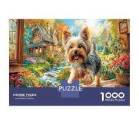 Puzzle Adulte 1000 Pièces Cottage Yorkie Yorkshire Terrier, Jeu Éducatif Défi Jouets, pour Adultes Enfants, Décoration De La Maison, Adulte Classique Puzzle 38x26cm/1000pcs