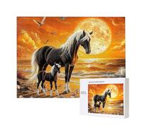 Puzzle Adulte 1000 Pièces Coucher de Soleil Cheval Noir 75x50cm Impossible Difficile Défiant, Puzzles pour Adultes Jeu éducatif Défi Jouets 1000 Pièces Puzzles pour Adultes, Créatif Cadeau u-800