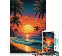 Puzzle Adulte 1000 pièces Coucher de Soleil Tropical Jeu de précision, Jouet cérébral Intelligent, pour Passer Le Temps Libre, Cadeau d'anniversaire pour stimuler l'esprit (50x75cm)